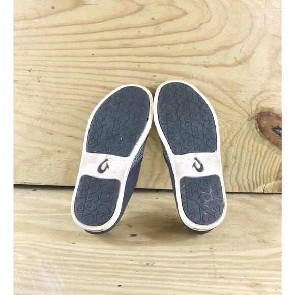 OluKai Womens Shoes PEHUEA Sz 6 Mesh Gray Casual Slip On Flats - Picture 6 of 7